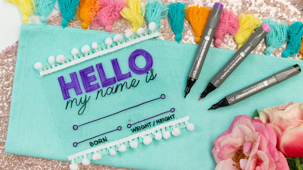 DIY Hello My Name Is New Baby Sign