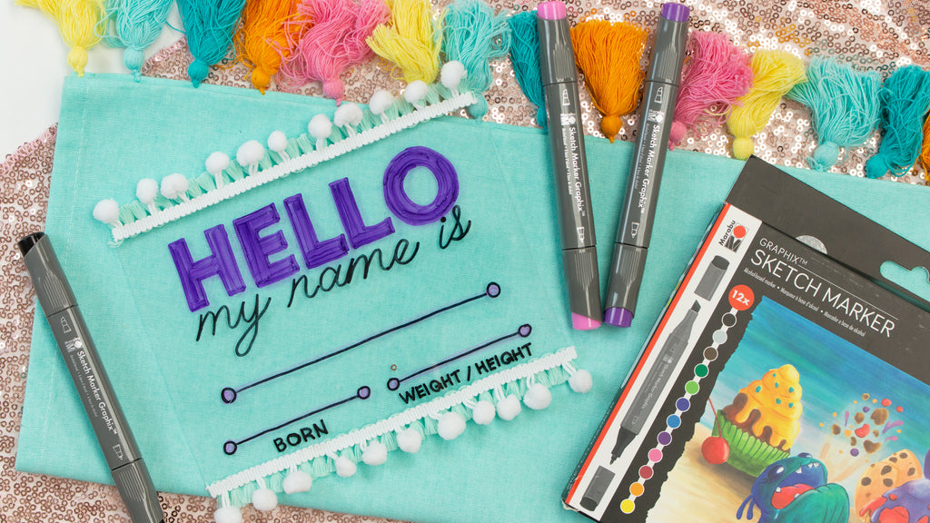 DIY Hello My Name Is New Baby Sign