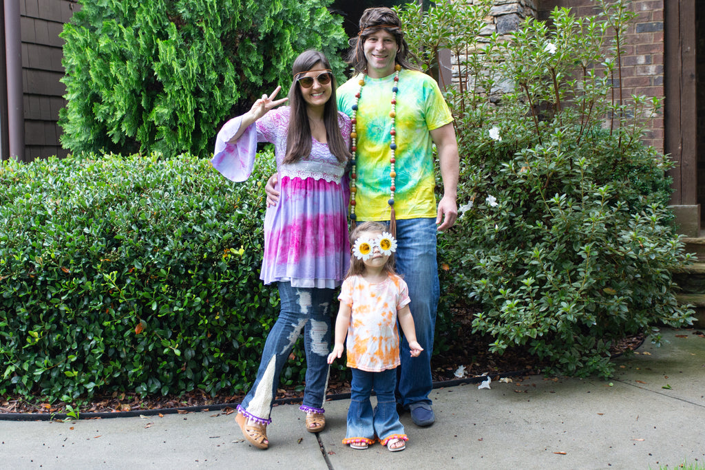 DIY Tie Dye Family Hippie Costume