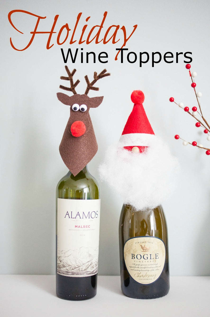 DIY Holiday Wine Toppers