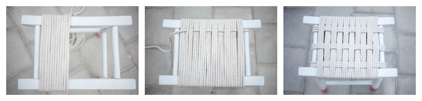 How to weave a seat with clothesline