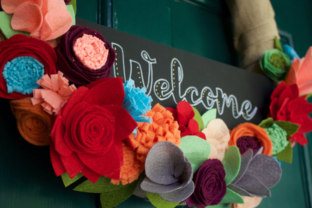 DIY Felt Flower Wreath