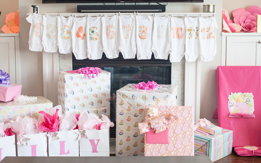 Baby Shower Monthly Onesies