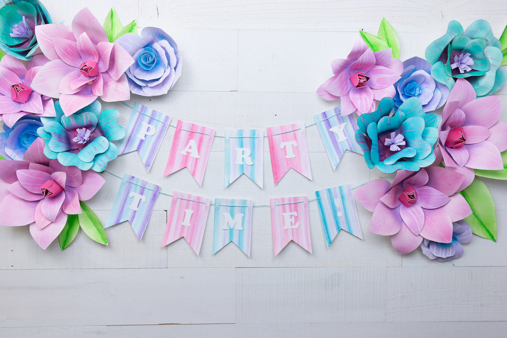 Beautiful DIY Watercolor Rainbow Party by I Watch Them Grow