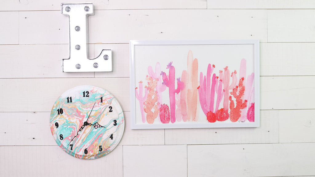 DIY Marbled Clock