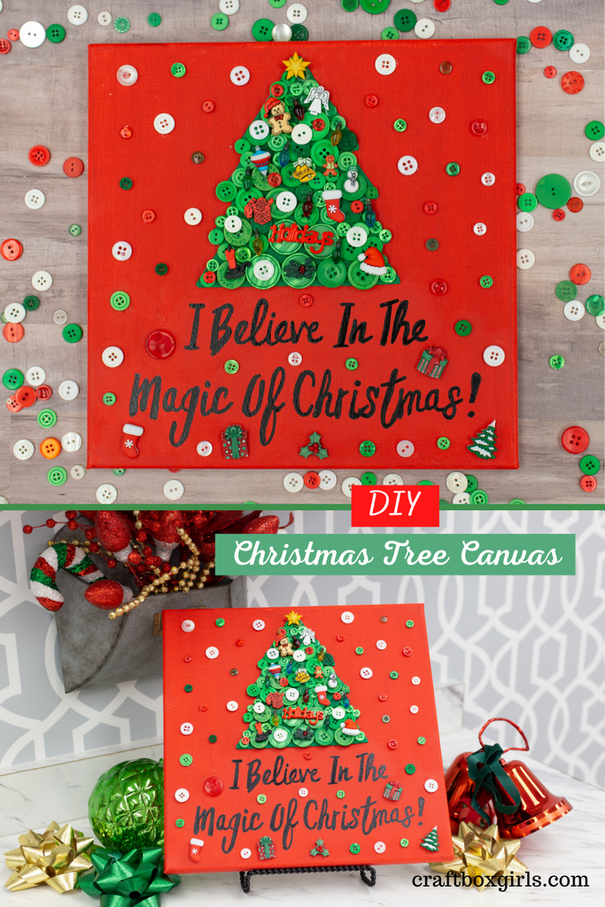 Christmas Tree Button Canvas
