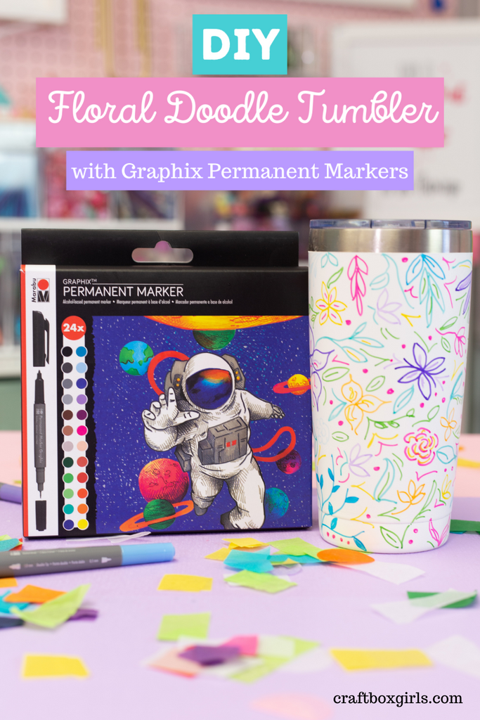 DIY Floral Tumbler with Marabu Graphix Permanent Markers