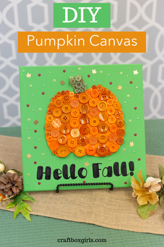 DIY Button Pumpkin Canvas