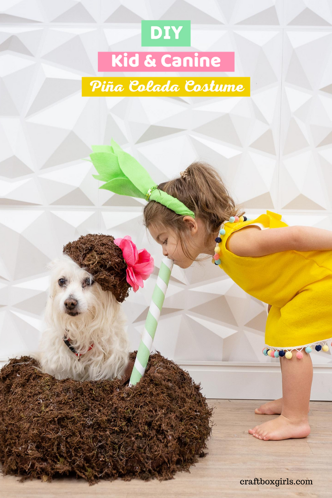 DIY Piña Colada Costume for Kids and Dogs