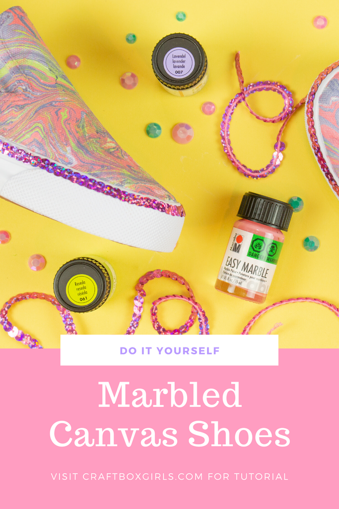 DIY Marabu Easy Marble Canvas Shoes