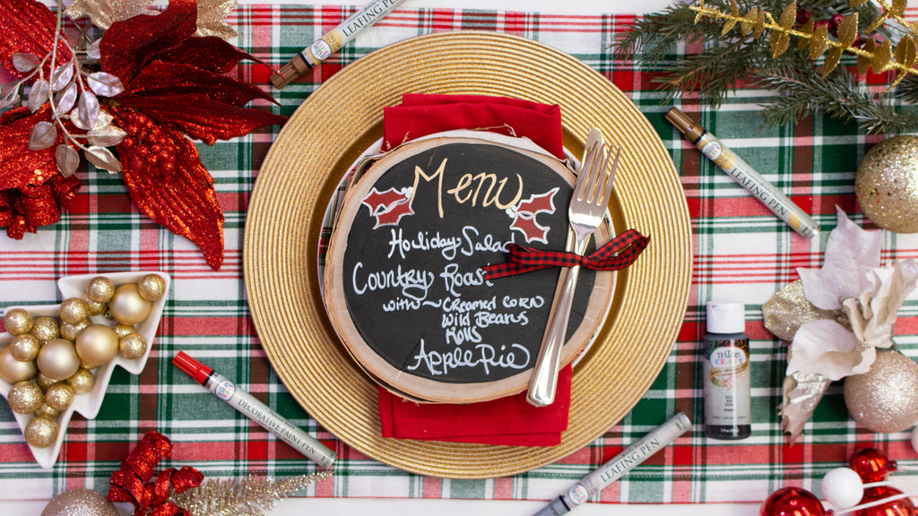 DIY Birch Slab Holiday Menu