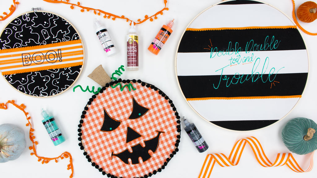 3 DIY Halloween Embroidery Hoop Signs