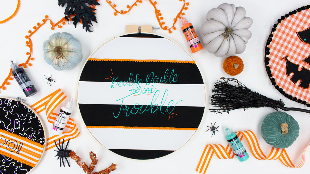 DIY Embroidery Hoop Sign Double Double Toil and Trouble