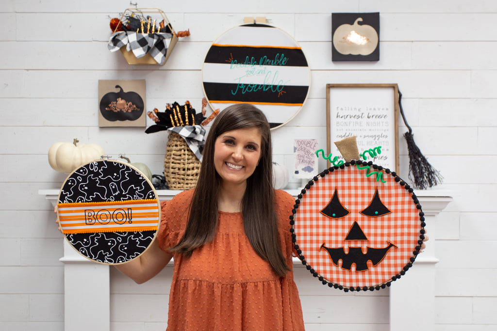 3 DIY Easy Halloween Embroidery Hoop Signs