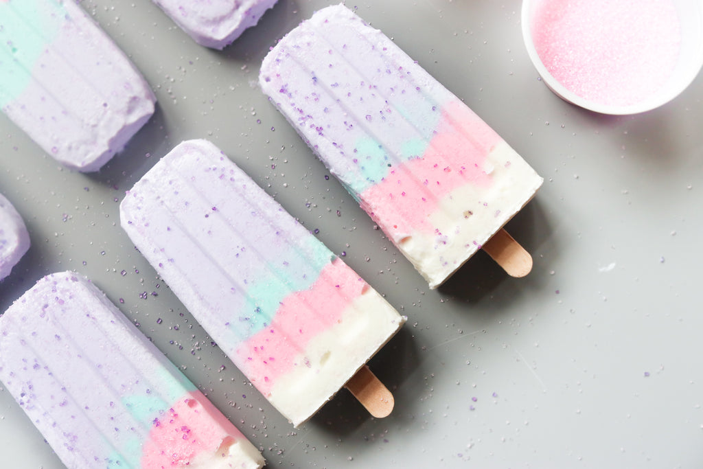 unicorn yogurt popsicles