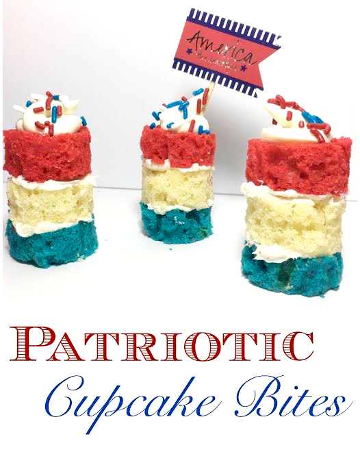 Patriotic Cupcake bites naked cake