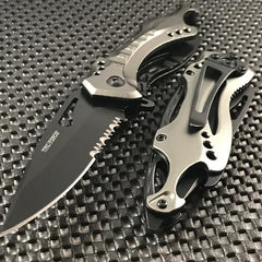 TAC FORCE TACTICAL SPRING ASSISTED CAMPING HUNTING FOLDING POCKET KNIFE (TF-705GY) - BEST OUTDOOR CAMPING POCKET KNIVES 