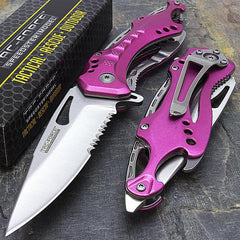 TAC FORCE ASSISTED OPENING FOLDING PINK TACTICAL SURVIVAL POCKET KNIFE (TF-705PK) - BEST OUTDOOR SURVIVAL CAMPING KNIVES