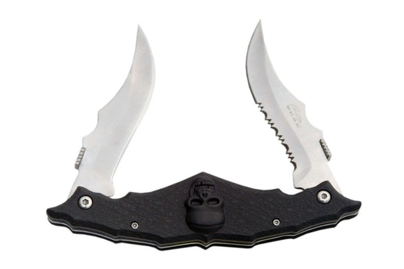 Black Skull Double Bladed Imperial Fantasy Knife