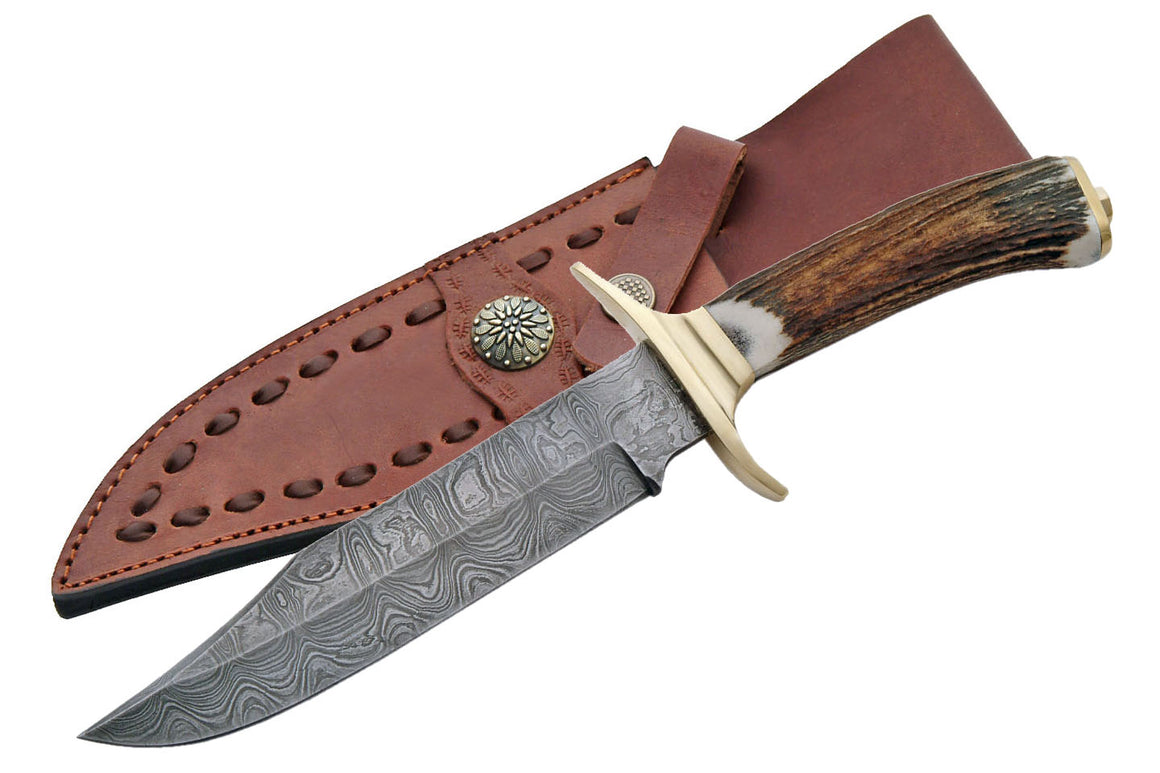 Handmade Damascus Steel Hunting Knife For Sale