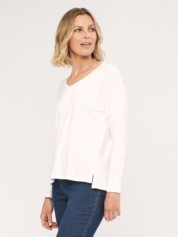 Long Sleeve V Neck Tee