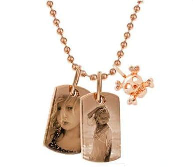 rose gold dog tag pendant