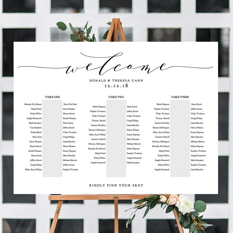 Table Seating Chart For Wedding Free Table Bar Chart