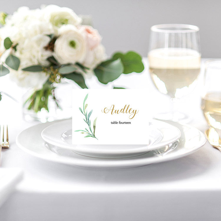 Greenery Wedding Table Name Place Cards Reception Place Cards