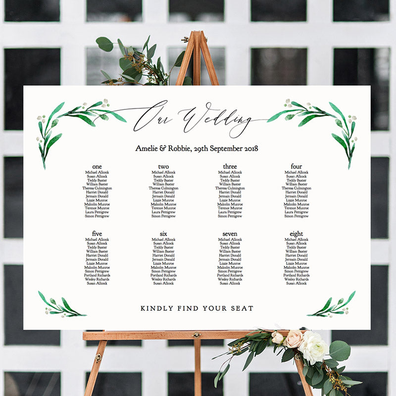 12 Table Seating Chart