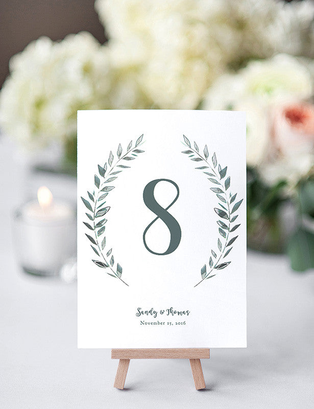 wedding table number cards