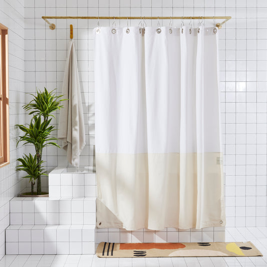 Orient Hesse | Yellow Canvas Curtain | Shower Quiet Town