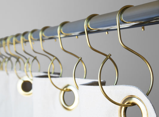 Quiet Town Set of 12 Shower Curtain Hooks in Stainless Steel