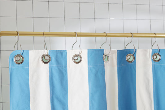 The French Blue Lines Shower Curtain