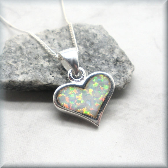 New Sterling Silver Synthetic Opal Pendant & 18