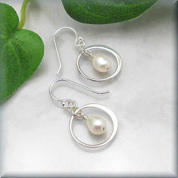 Freshwater White Pearl Encircled Earrings - Bonny Jewelry