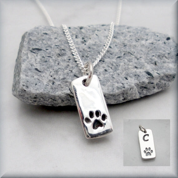 Large Dog Nose or paw Print Necklace in Silver | Maya Belle Jewelry