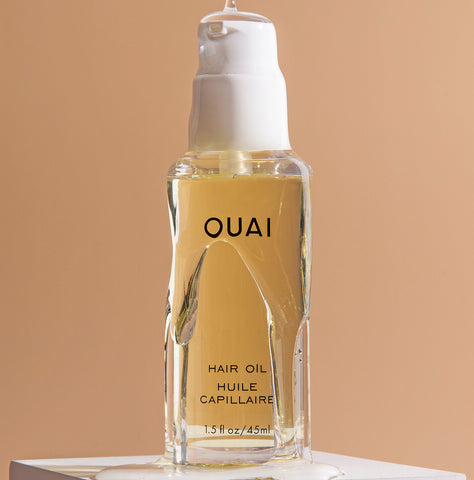 OUAI Hair Oil dripping on bottle