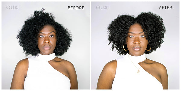ouai curl creme styling cream for curly hair frizzy hair wash before and after hair texture