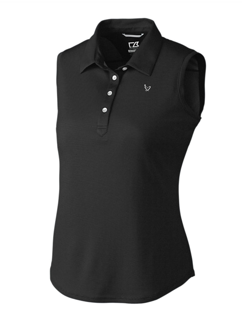 black sleeveless polo shirt ladies