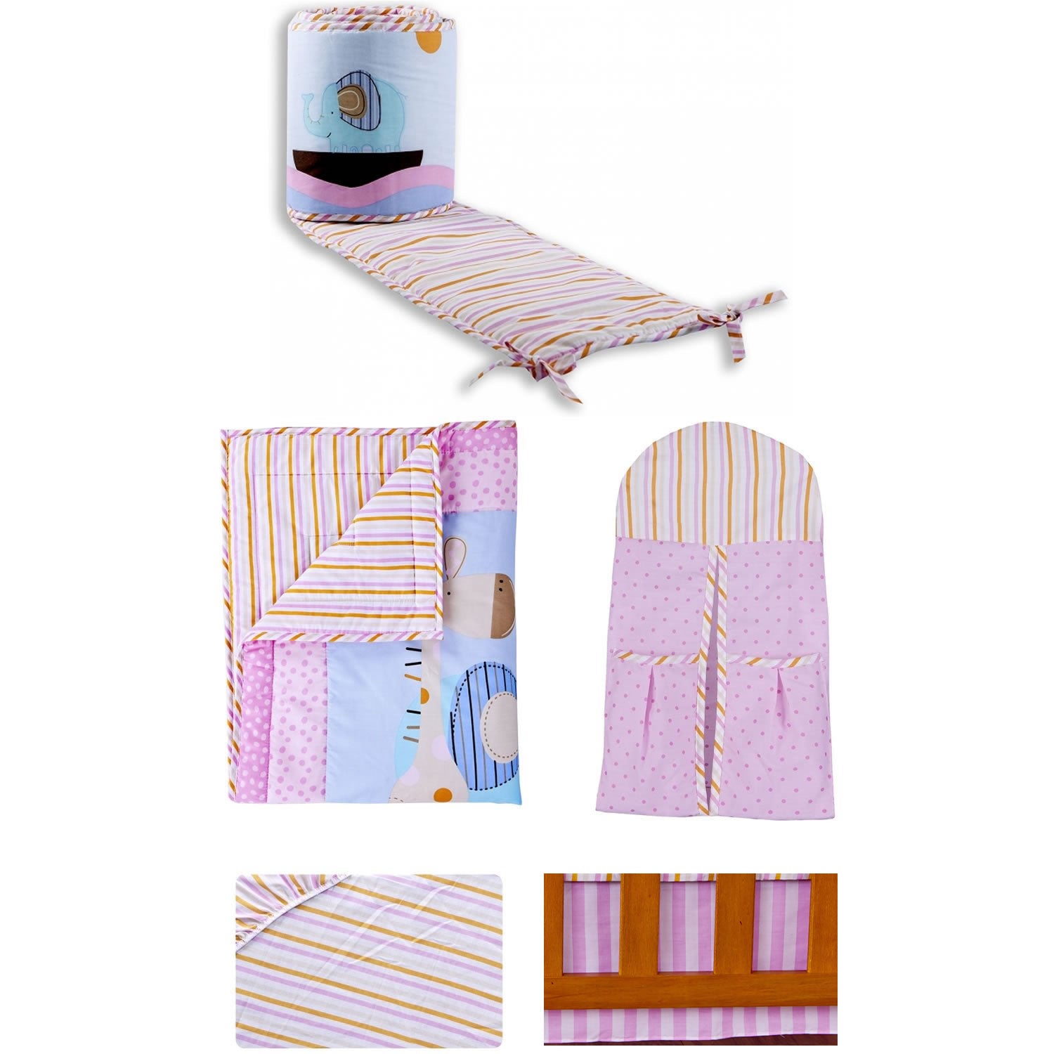 Dream On Me 5 Pc Set Portable Crib Bedding Set Sea Friends Ny