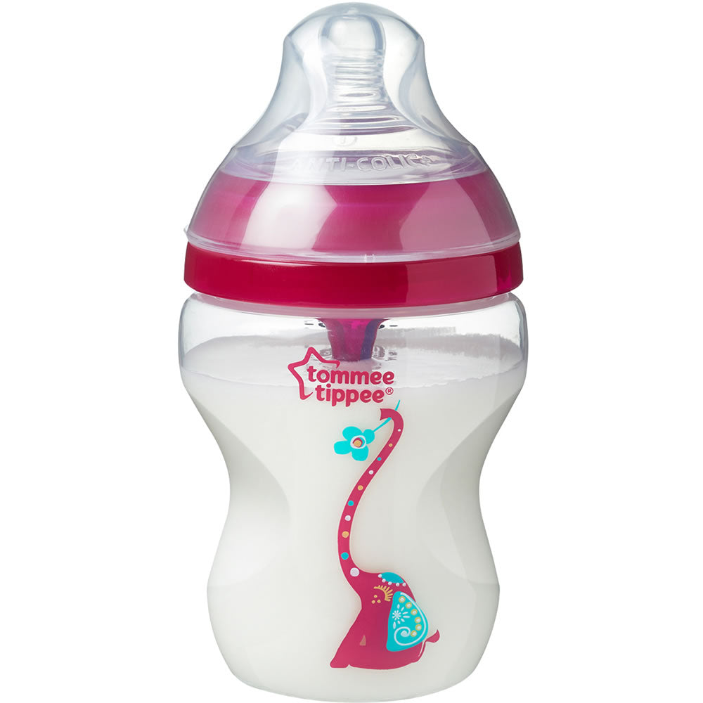 tommee tippee anti colic pink bottles