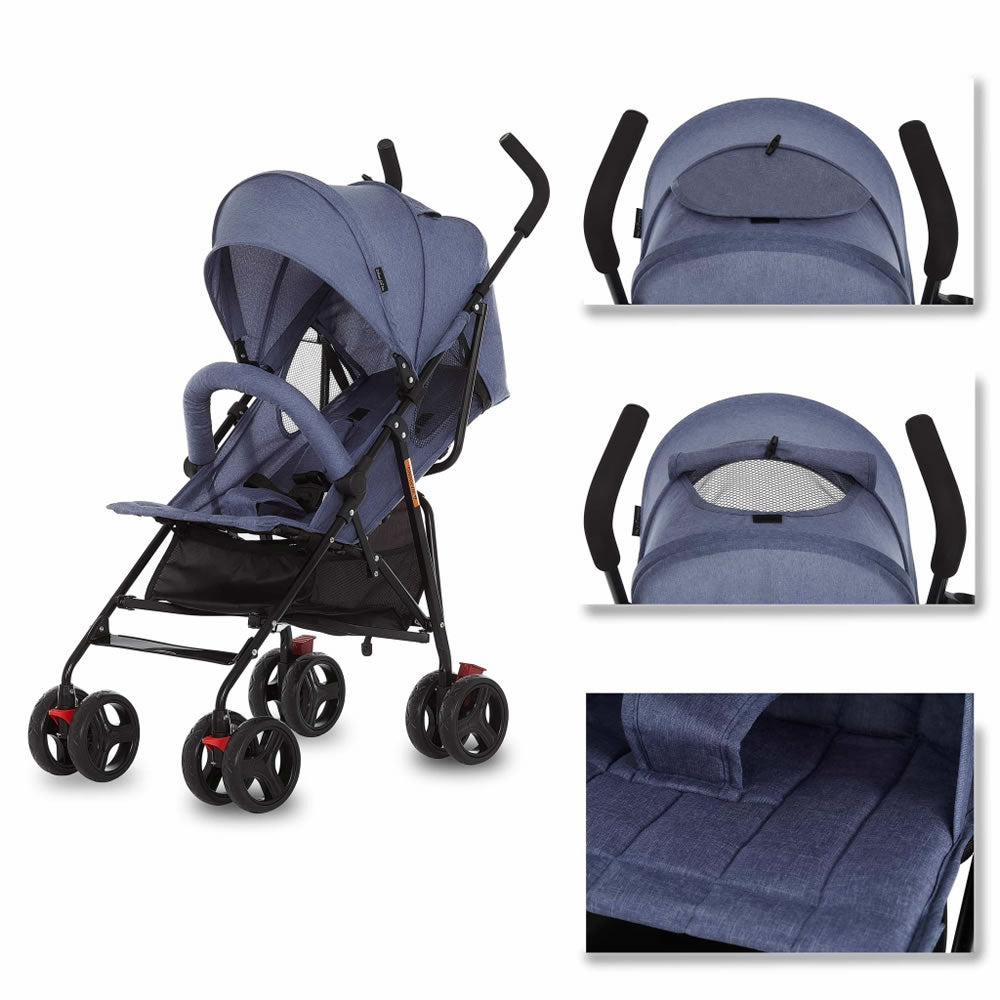 dream on me vista moonwalk single stroller in blue