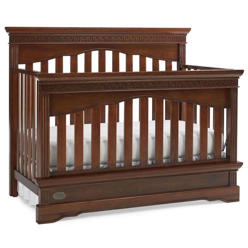 walnut baby crib