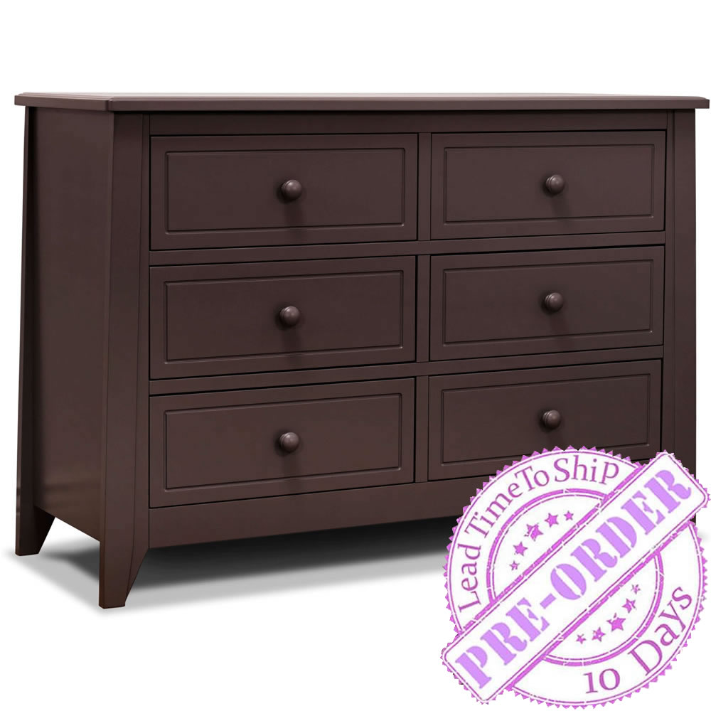 Sorelle Furniture Brittany 6 Drawer Double Dresser Espresso Ny