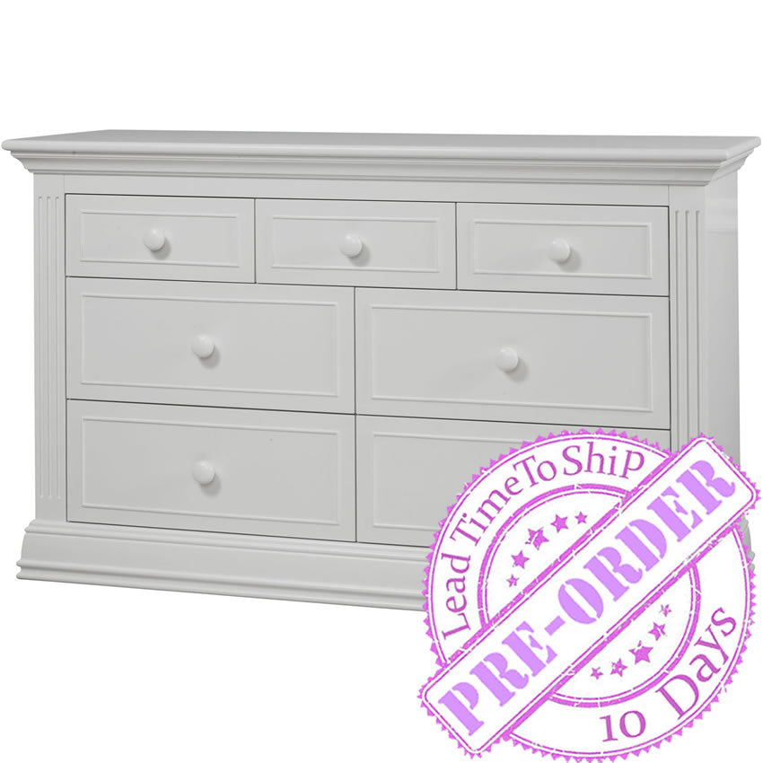 Sorelle Furniture Providence 7 Drawer Double Dresser White Ny