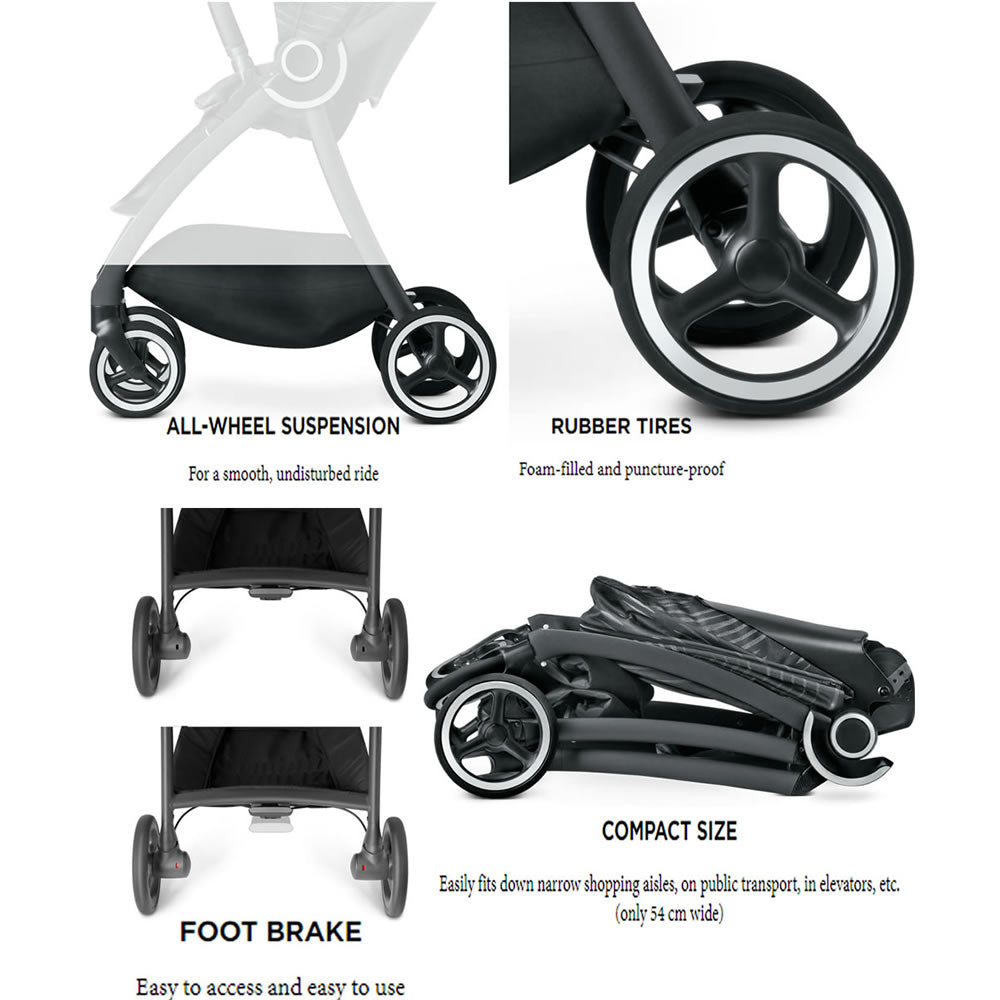 travel system stroller with rubber wheels