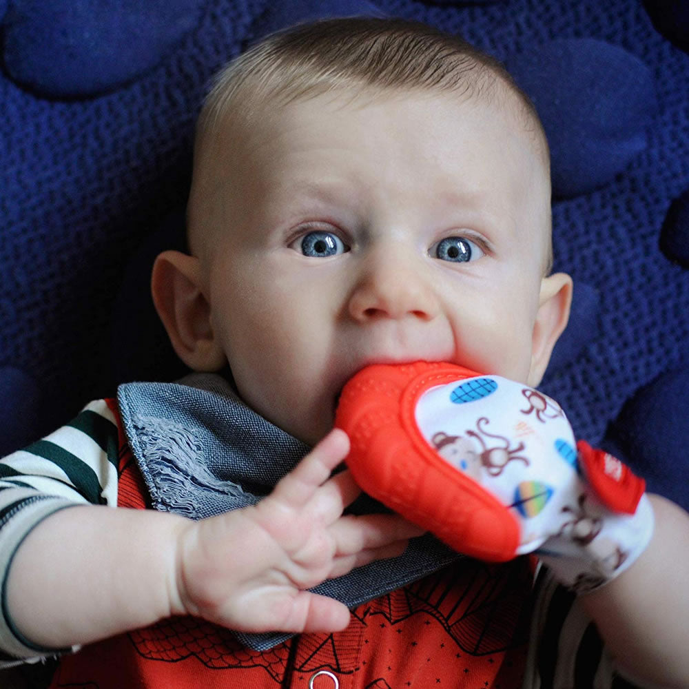 baby hand teething mitt