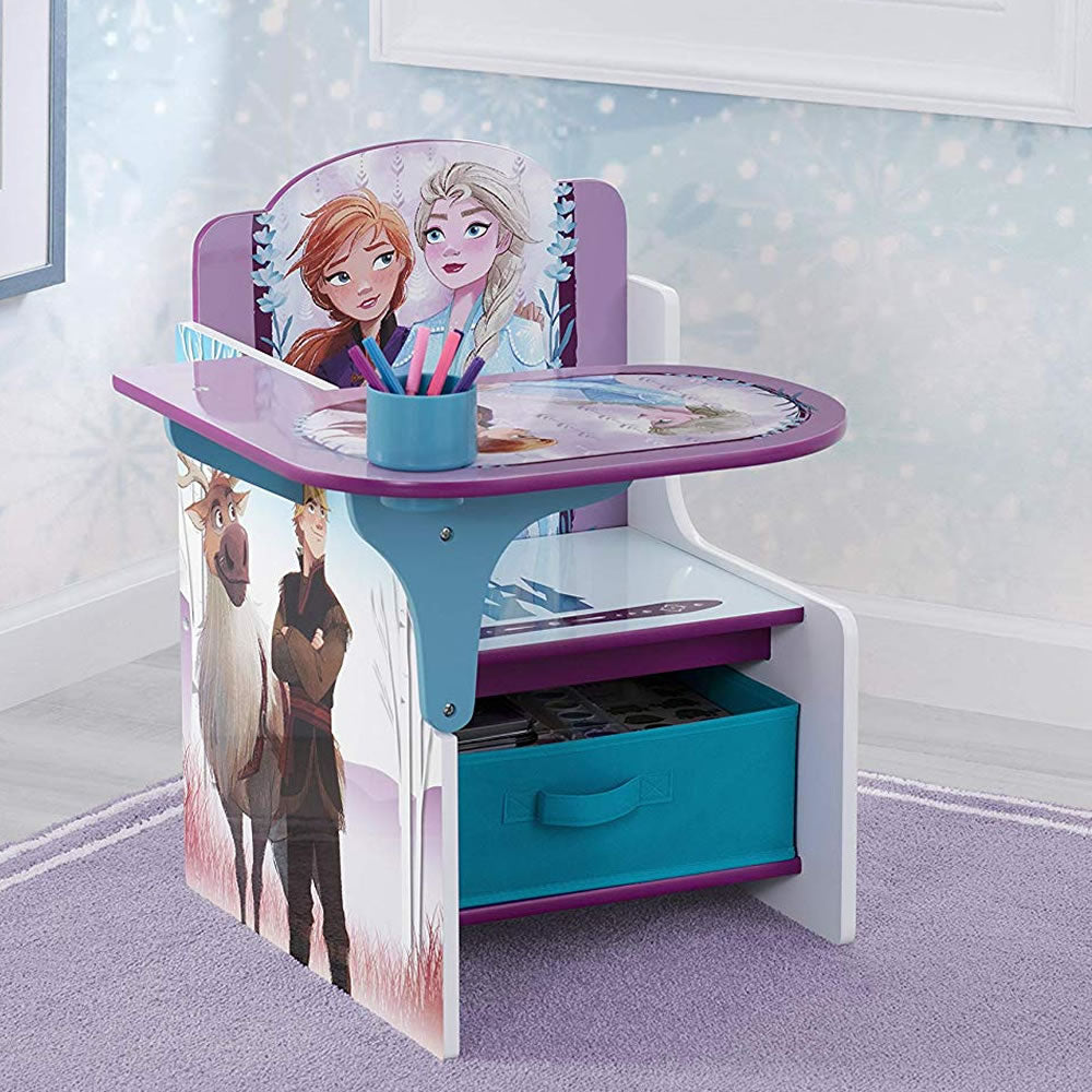 frozen chair desk with storage bin