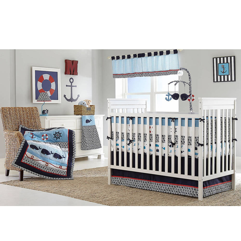 Nautica 5 Piece Crib Bedding Set Whale Of A Tale Ny Baby Store