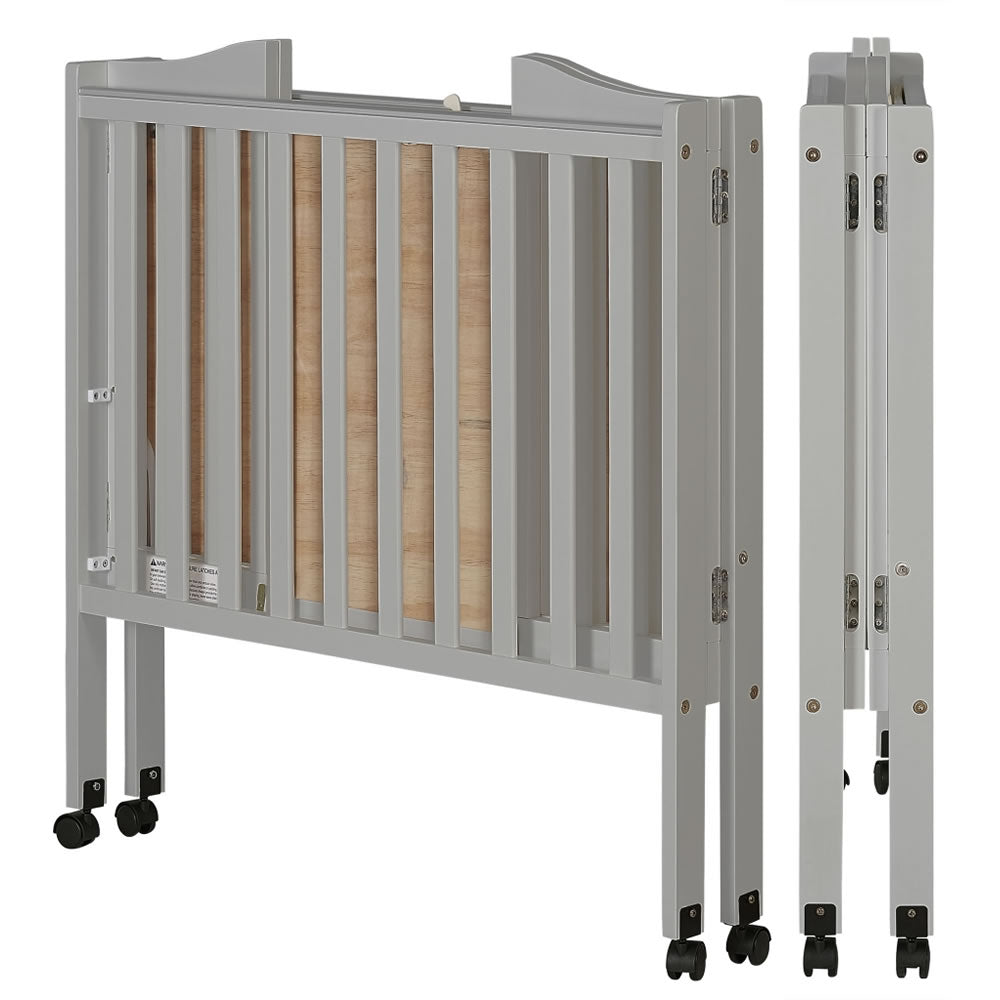 Dream On Me 2 In 1 Lightweight Folding Portable Crib Pebble Grey